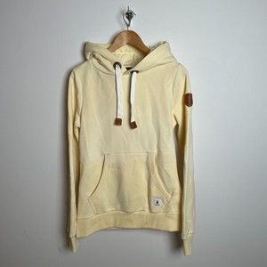 Wanakome Womens Galaxy Sun Faded French Terry Pullover Vanilla Hoodie Size Small